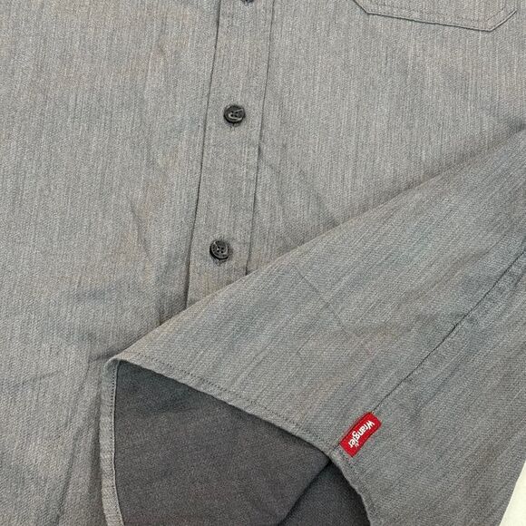 Grey Wrangler cotton button-up shirt size XL - Perfect condition - Picture 5 of 8